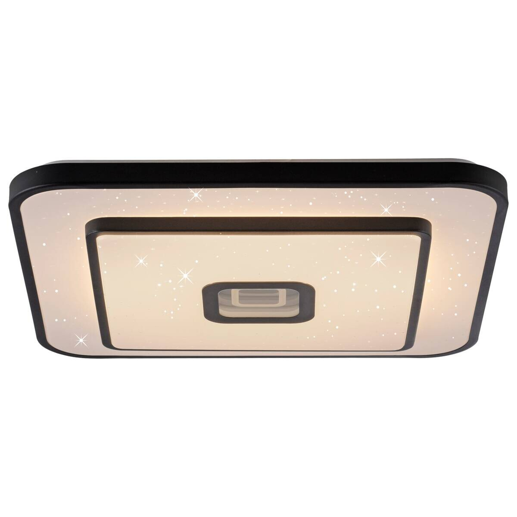 Just Light LED-Deckenleuchte Turanus schwarz B/H/L: ca. 48x7,5x48 cm