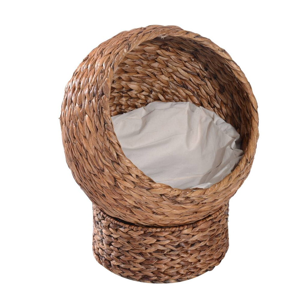 PawHut Katzenhaus natur Wasserhyazinthe H/L: ca. 60x42 cm