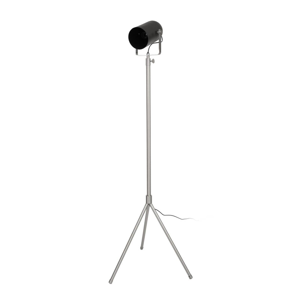 Kayoom Stehlampe silber schwarz Stahl Eisen Messing B/H/L: ca. 57x195x27 cm E27 1 Brennstellen