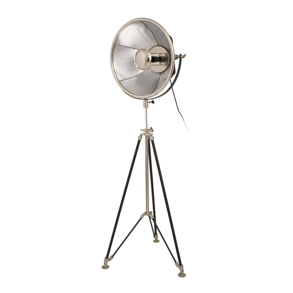 Kayoom Stehlampe silber schwarz Stahl Baumwolle Aluminium B/H/L: ca. 57x159,5x53 cm E27 1 Brennstellen