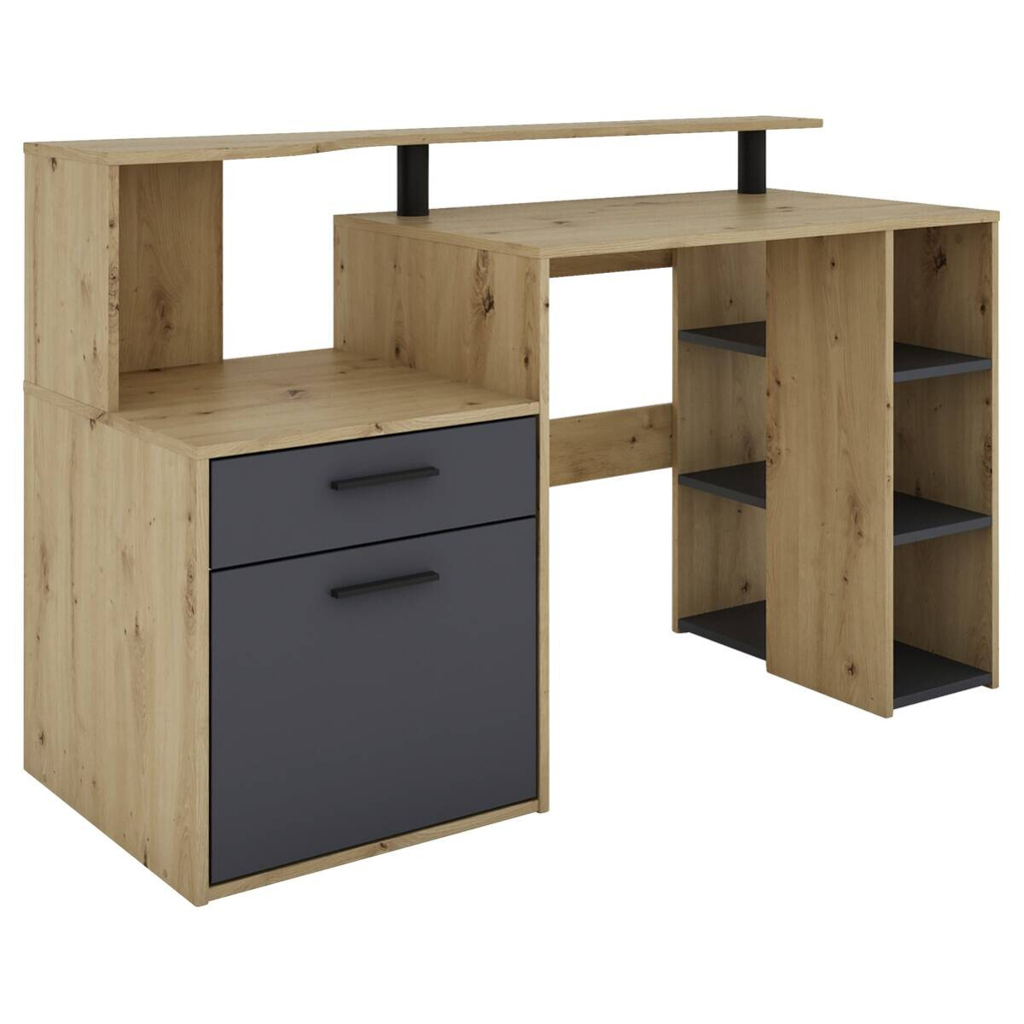Schreibtisch LOUIS Eiche anthrazit B/H/T: ca. 140x89x55 cm