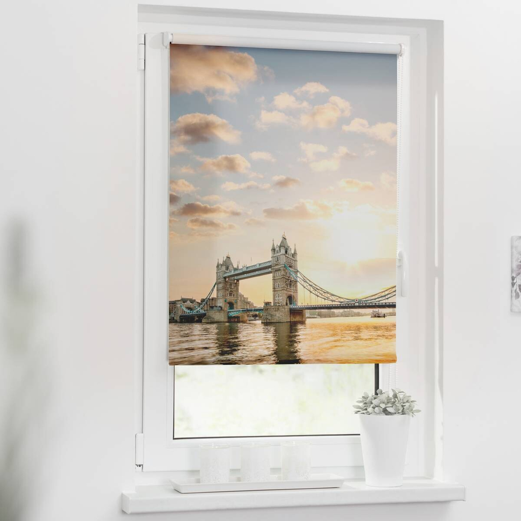 LICHTBLICK Verdunkelungsrollo Tower Bridge rot B/L: ca. 80x150 cm