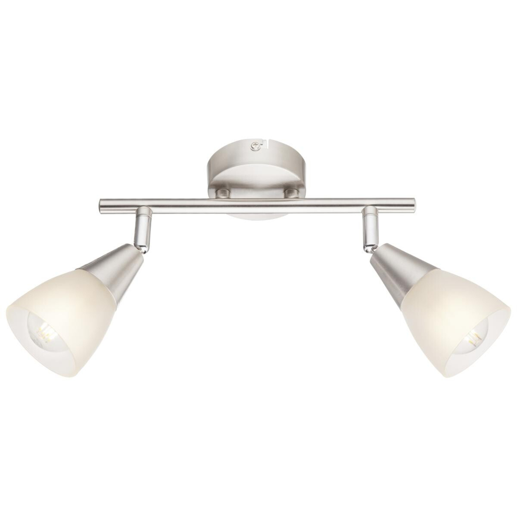 GLOBO Spotbalken Tadeus Chrom weiß Metall Glas B/H/T: ca. 25x15x8 cm 2 Brennstellen