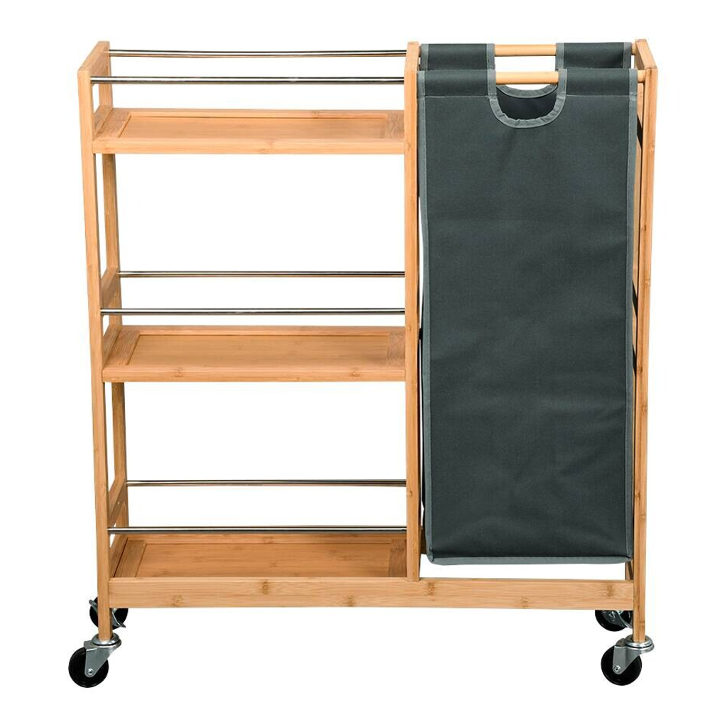 Kesper Nischenwagen grau Bambus B/H/L: ca. 24,5x9,5x79 cm