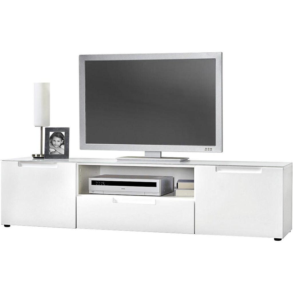 TV-Lowboard Mailand 6 weiß weiß Hochglanz B/H/T: ca. 168x41x40 cm