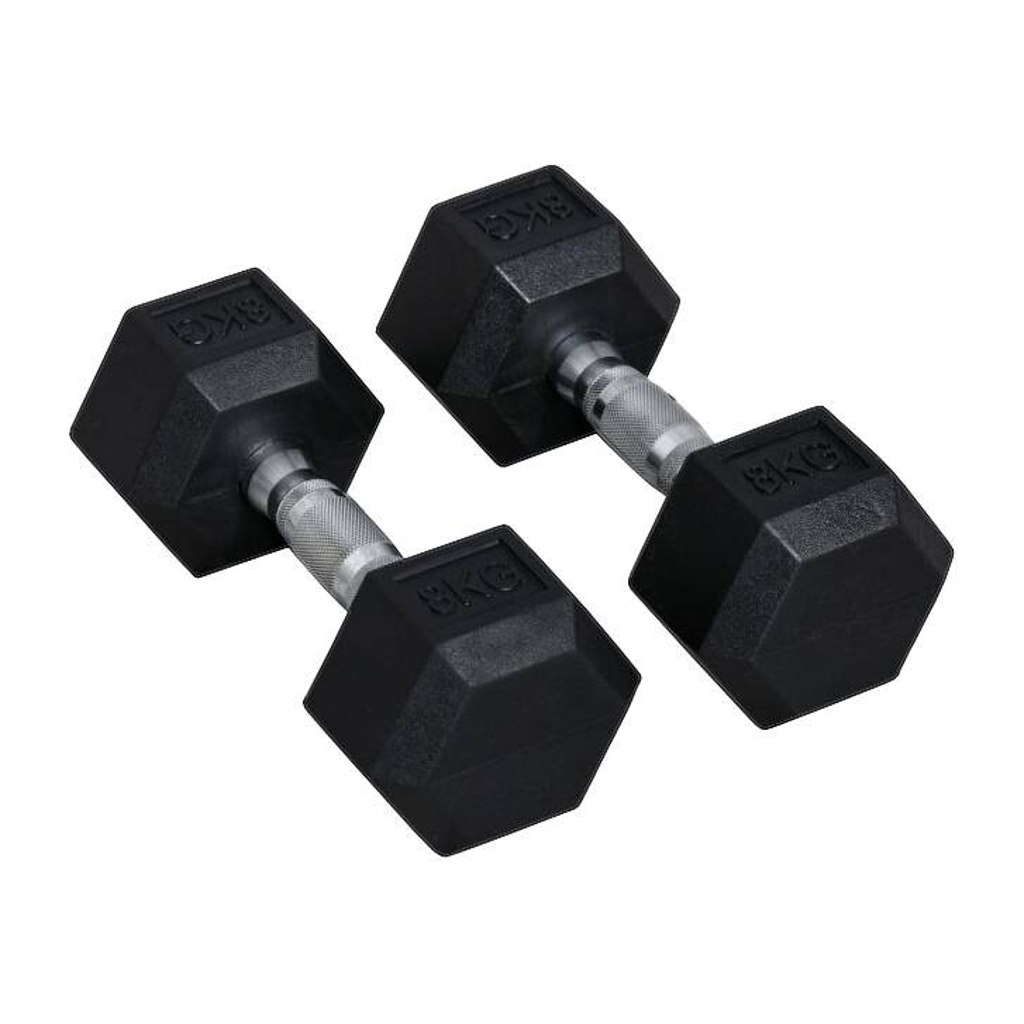 HOMCOM Kurzhantelset schwarz Gummi B/H/L: ca. 12,7x30,5x12,7 cm