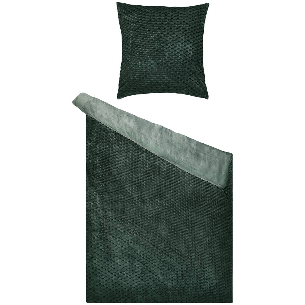 Microfaser Bettwäsche Cashmere touch dunkelgrün Polyester B/L: ca. 135x200 cm
