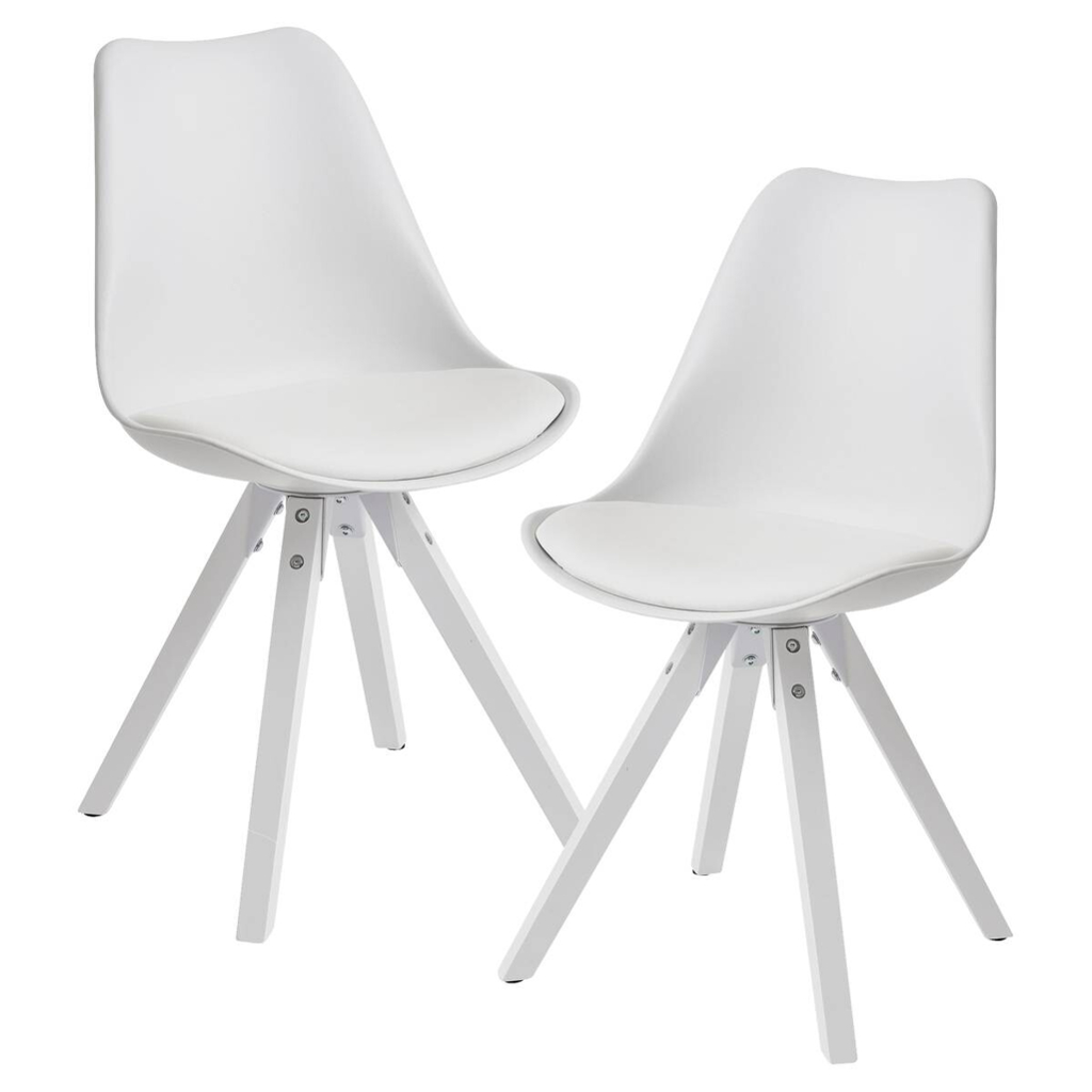Stuhl 2er-Set. weiß B/H/T: ca. 49x87x52 cm