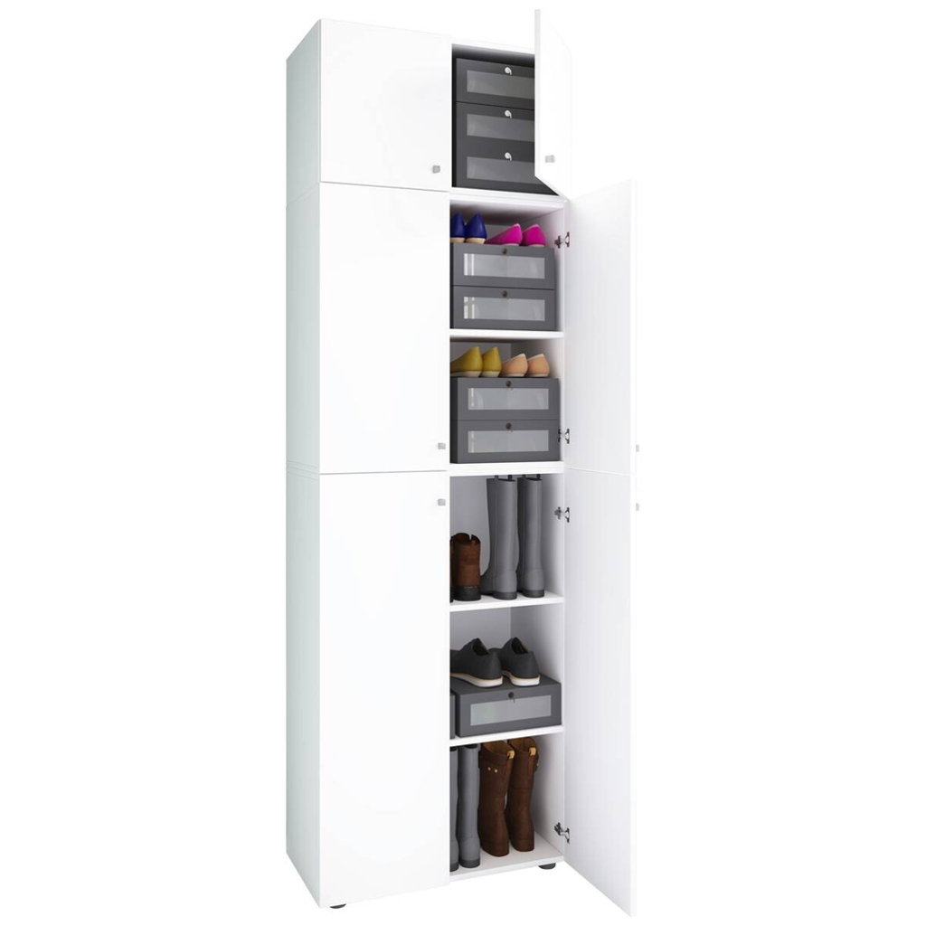 Schuhschrank Lona weiß B/H/T: ca. 70x223x39 cm