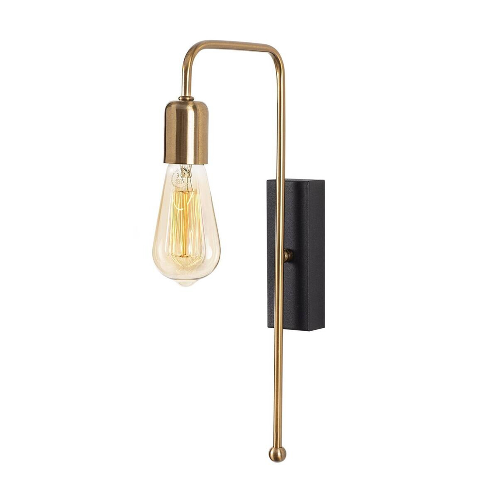 Opviq Wandleuchte gold schwarz Metall B/H/L: ca. 22x42x6 cm E27 1 Brennstellen