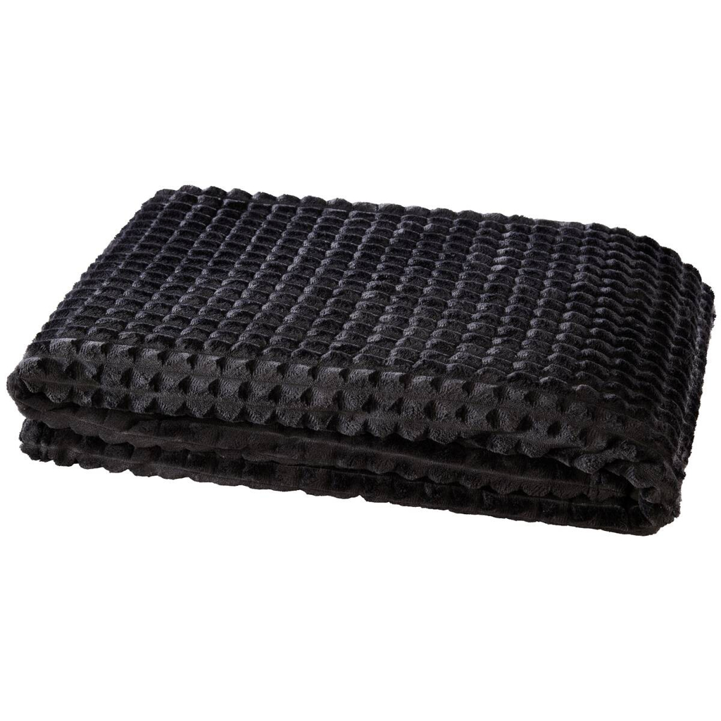Flanelldecke Flanell schwarz Polyester B/L: ca. 140x190 cm