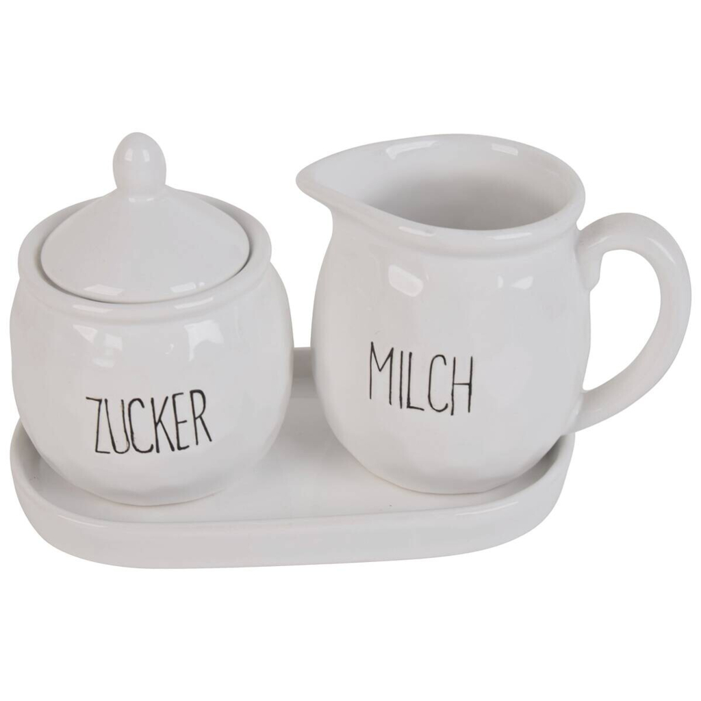 Milch und Zucker-Set weiß Porzellan
