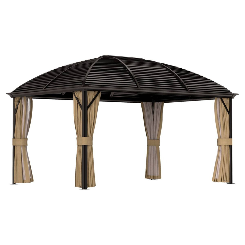 Outsunny Pavillon braun Aluminium B/H/L: ca. 298x280x398 cm