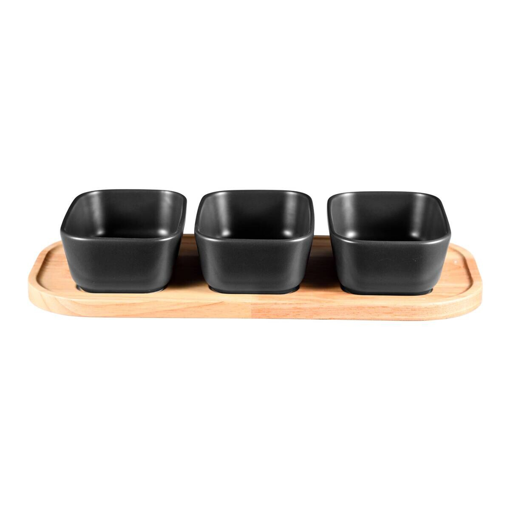 BERGNER Untertassenformen CHARCOAL schwarz Holz B/H/L: ca. 16x7,5x35 cm 601322400