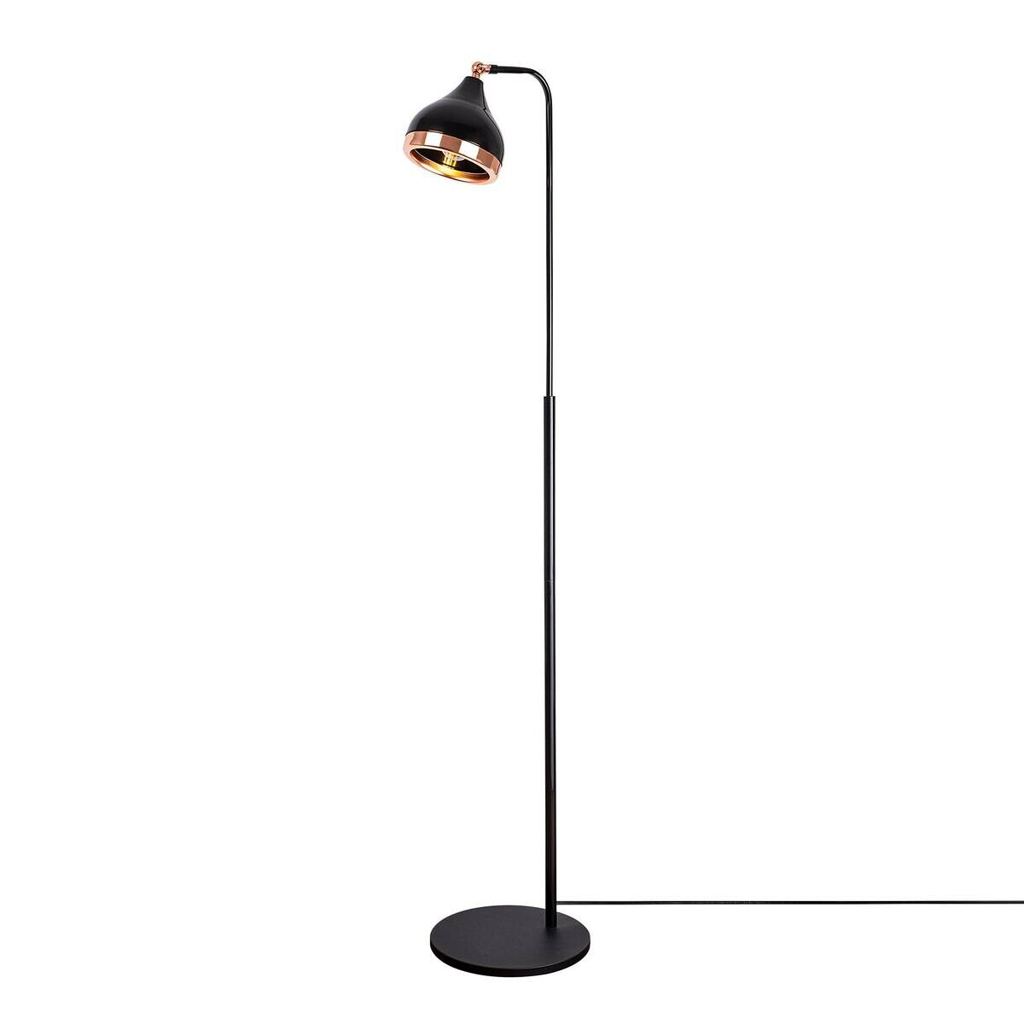 Opviq Stehlampe Yildo schwarz Kupfer Metall B/H/T/L/D: ca. 28x150x28x40x16 cm E27 1 Brennstellen