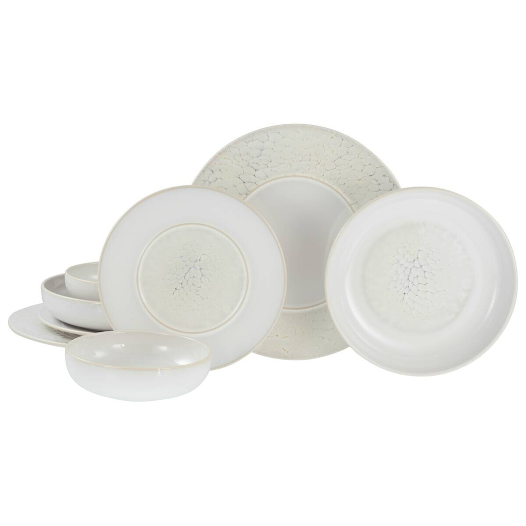 CreaTable Tafelservice Unico Toscania offwhite Steinzeug 8 tlg.