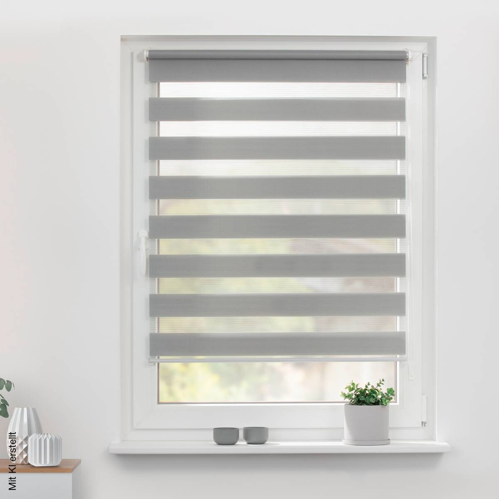 LICHTBLICK Doppelrollo Duo grau B/L: ca. 80x200 cm