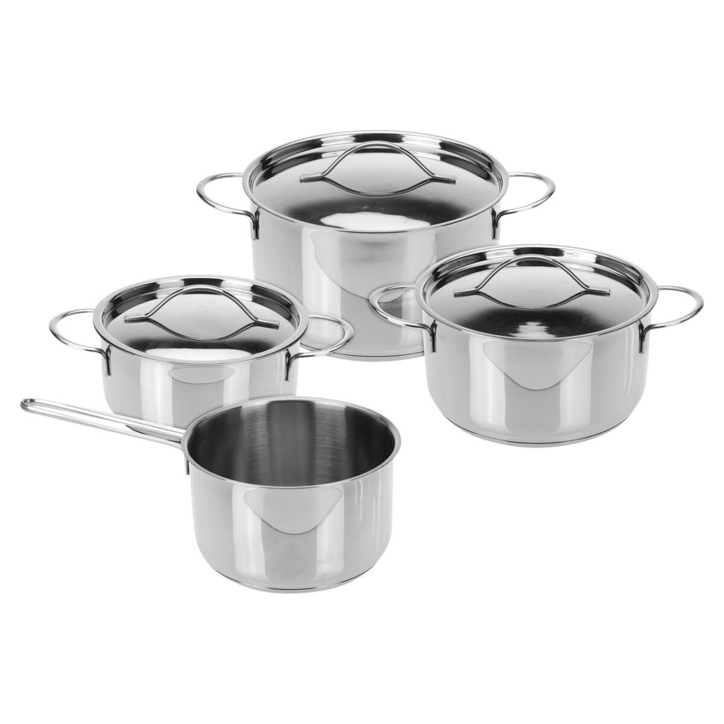 Topfset silber Edelstahl 7 tlg.