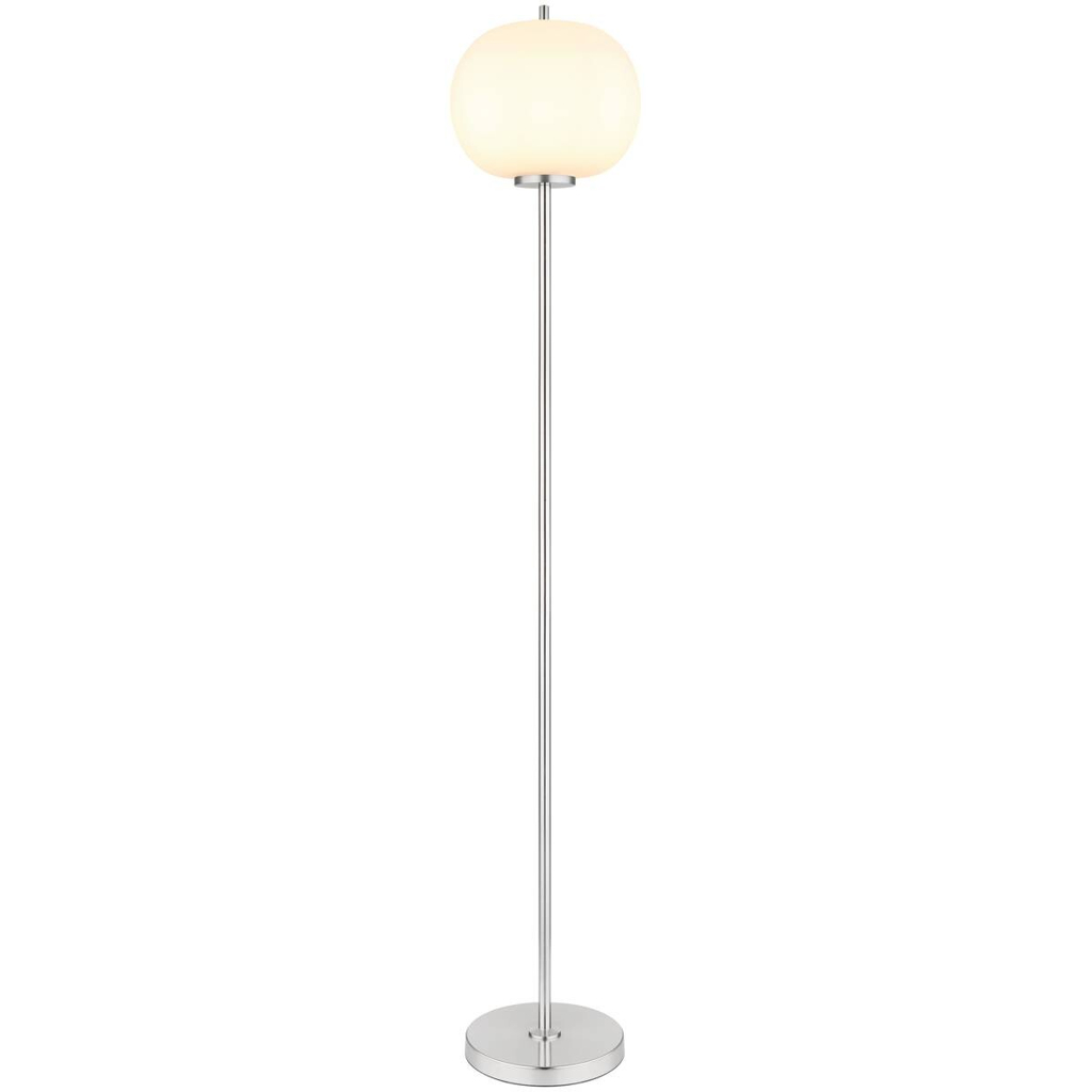 GLOBO Stehlampe nickel matt Glas Metall H/D: ca. 160x30 cm 1 Brennstellen