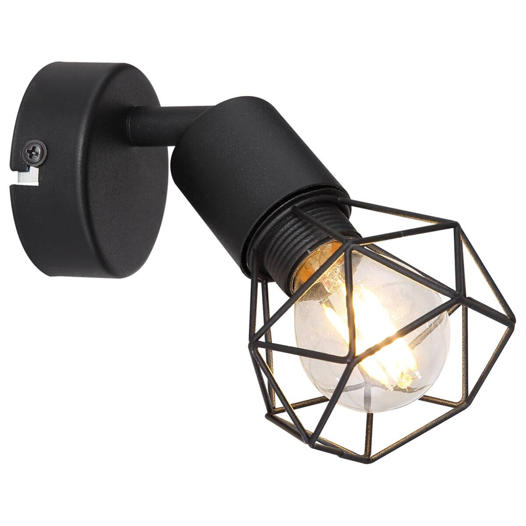 GLOBO Spot Xara schwarz Metall B/H/T: ca. 8x14x13 cm E14 1 Brennstellen