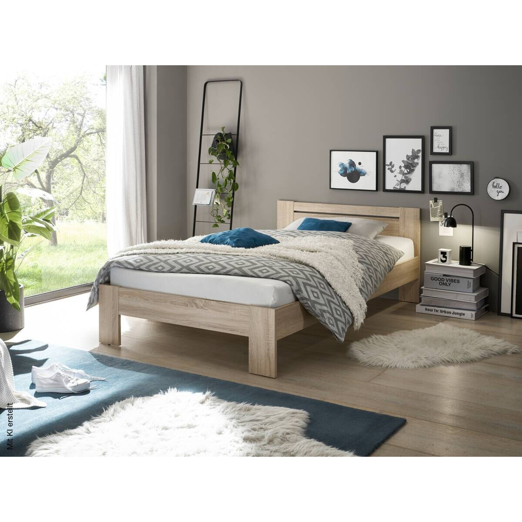 Futonbett Cannes Eiche Sonoma Nachbildung Liegefläche B/L: ca. 120x200 cm