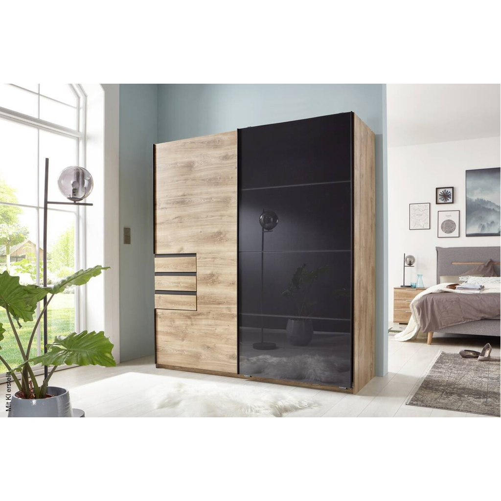 Schwebetürenschrank Oldenburg Eiche Artisan Nachbildung B/H/T: ca. 180x198x65 cm