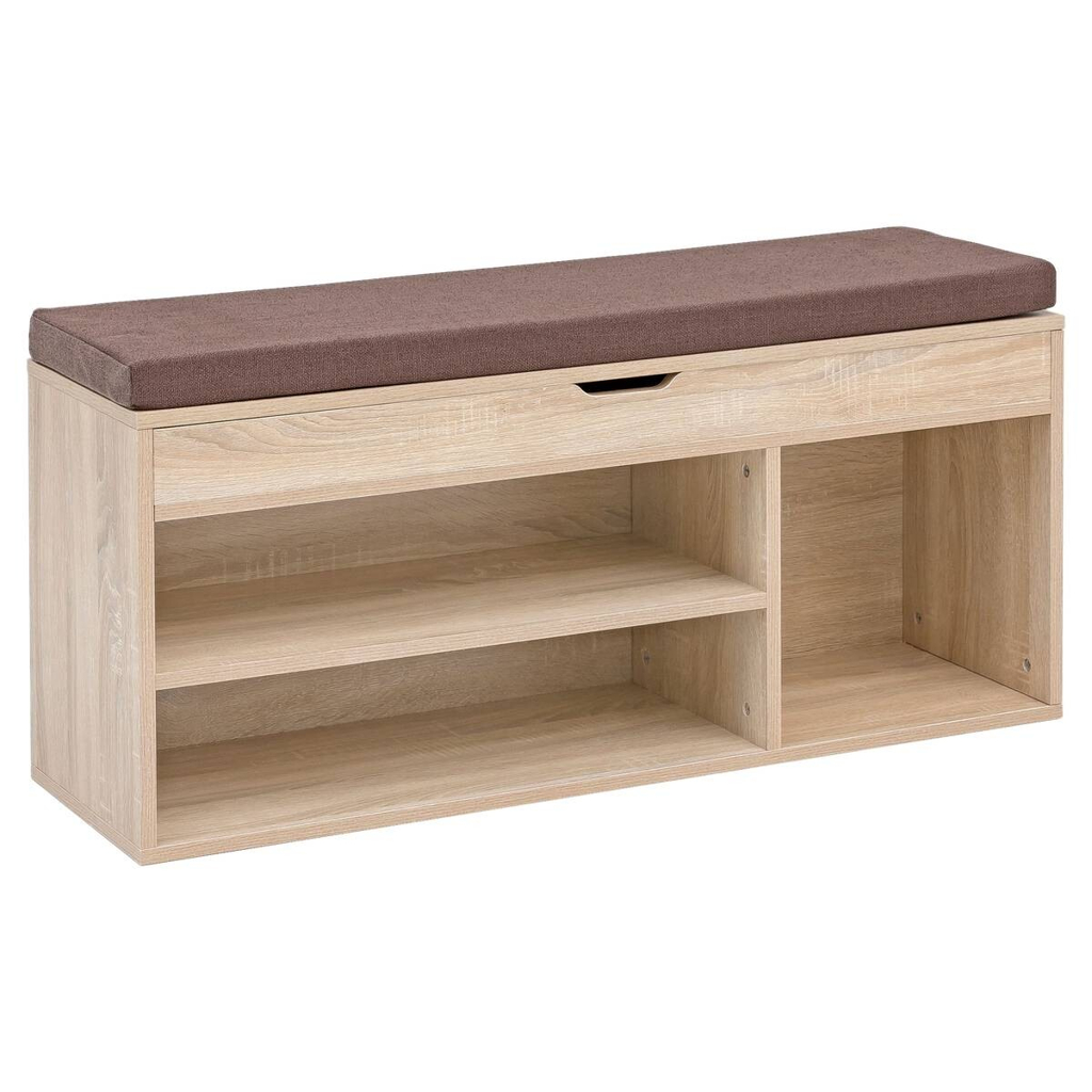 Schuhbank Eiche Sonoma Nachbildung braun B/H/T: ca. 104x51x32 cm