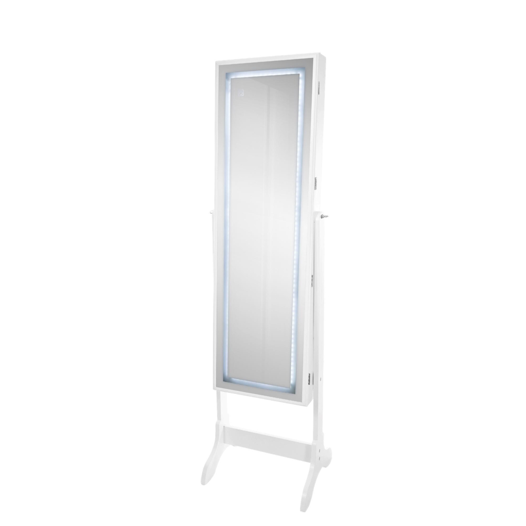 POCOline LED-Schmuckschrank weiß Holz B/H/L: ca. 37x135x35 cm