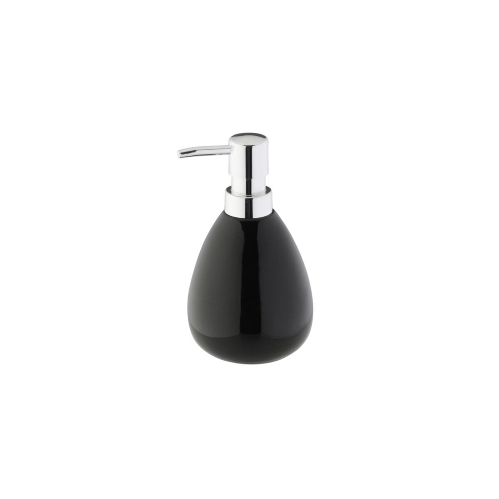 Axentia Seifenspender Pisa schwarz silber Keramik B/H/L/D: ca. 9x16,5x9x9 cm