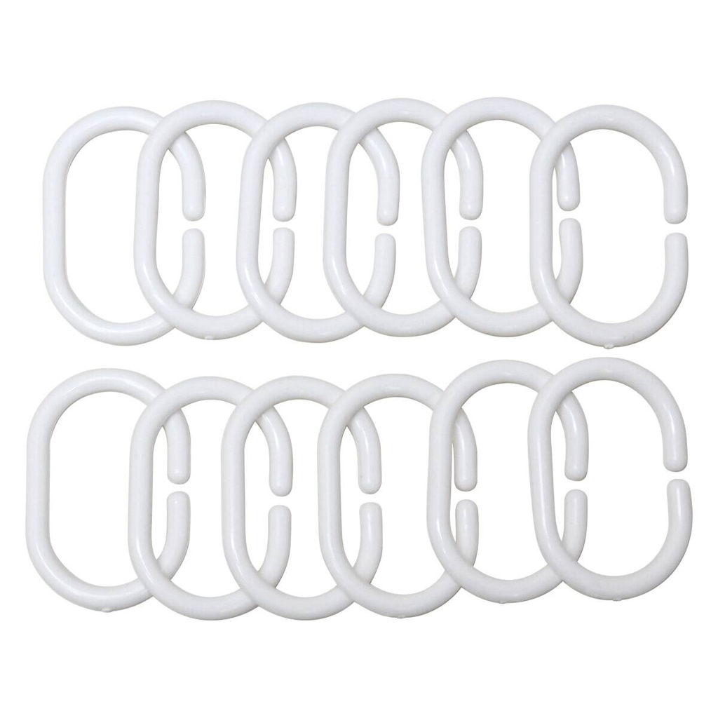 Duschringe weiß Kunststoff 12er Pack
