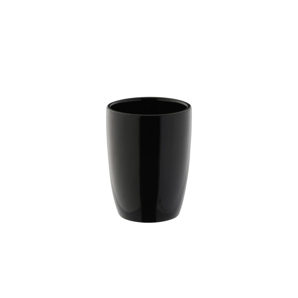 Axentia Zahnputzbecher Pisa schwarz Keramik B/H/L/D: ca. 7,5x10x7,5x9 cm