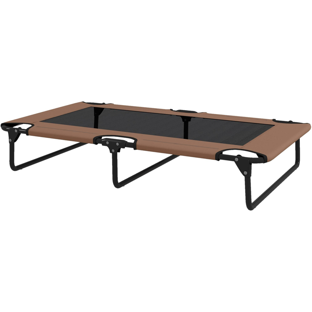 PawHut Erhöhtes Hundebett kaffee Stahl B/H/L: ca. 61x20x107 cm