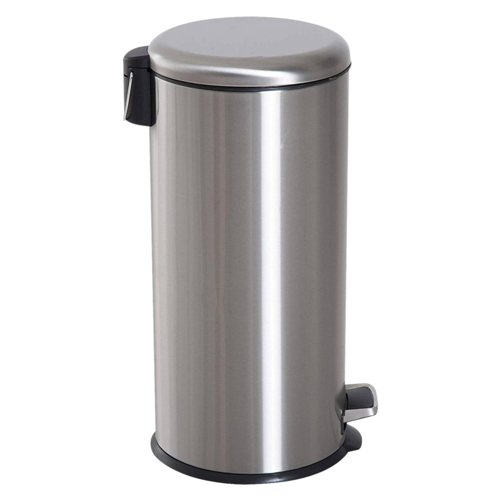 HOMCOM Pedal-Mülleimer silber H/D: ca. 62,9x29,2 cm