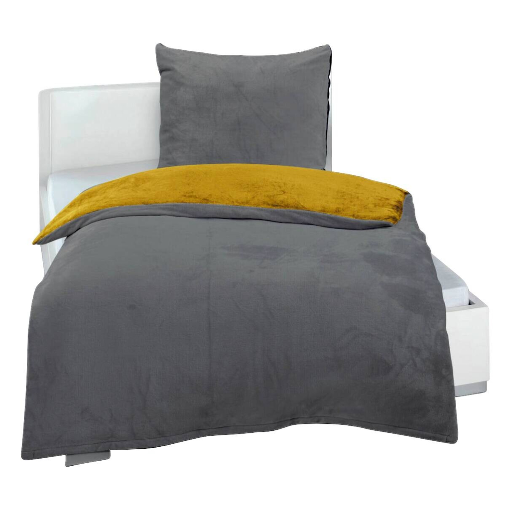 Microfaser Bettwäsche Cashmere touch anthrazit Polyester B/L: ca. 135x200 cm