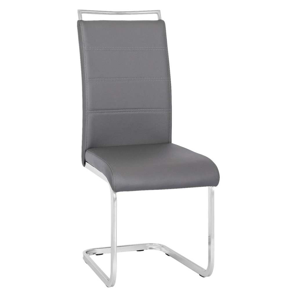 Stuhl LOCA grau Kunstleder B/H/T: ca. 43x102x54 cm