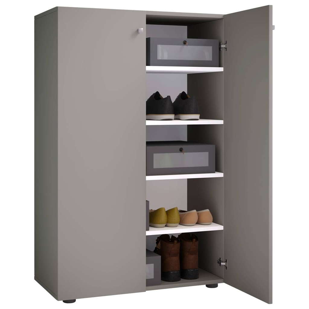 Schuhschrank Lona grau weiß B/H/T: ca. 70x110x39 cm