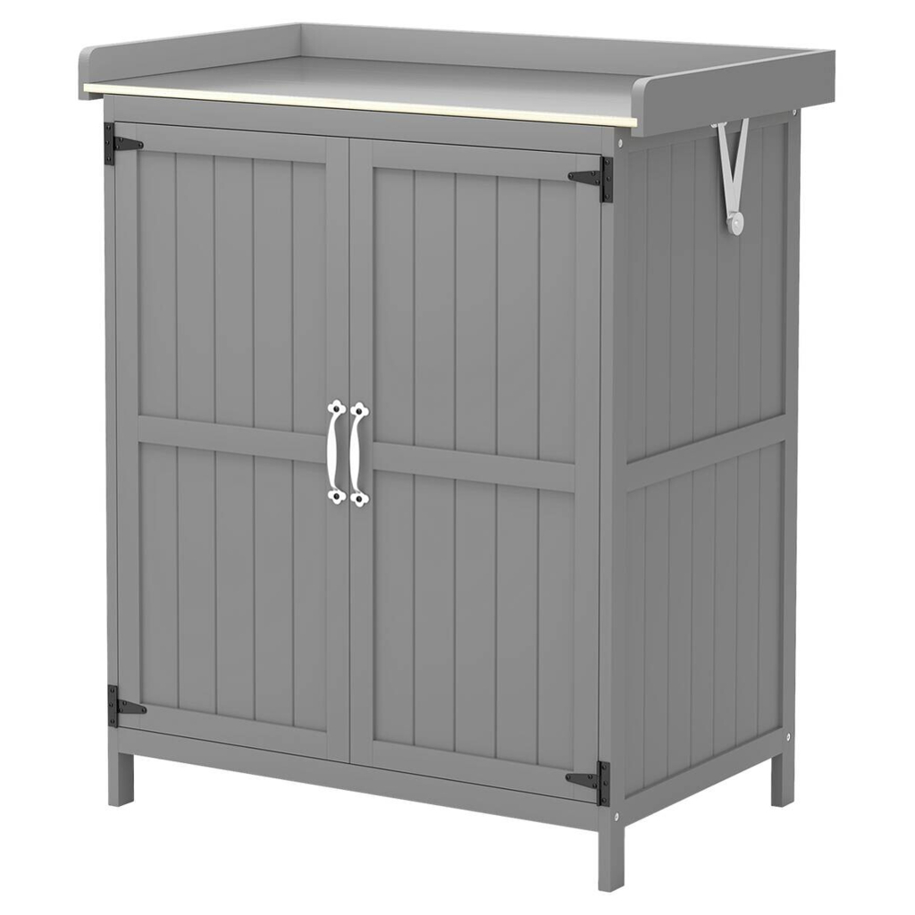 Outsunny Gartenschrank grau Edelstahl B/H/L: ca. 43x88x74 cm