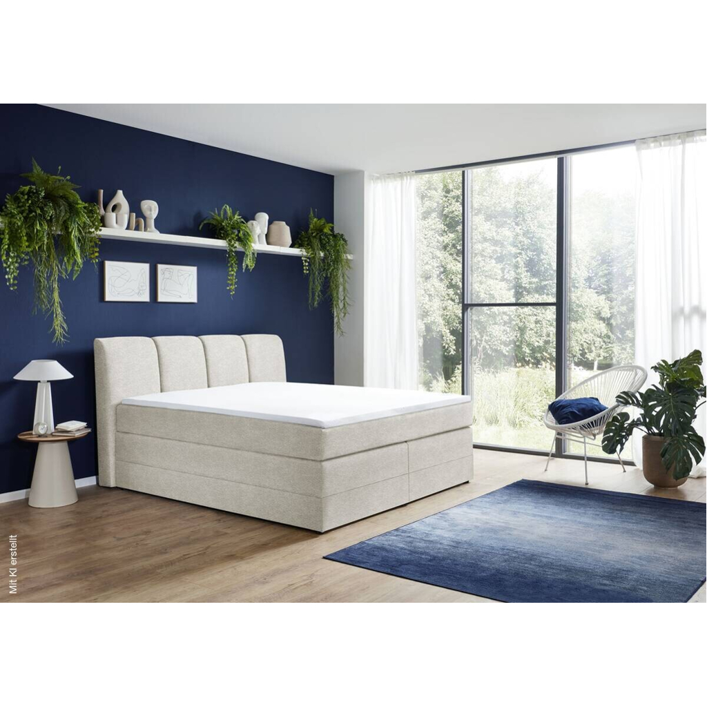 Boxspringbett Lugano ivory Liegefläche B/L: ca. 180x200 cm