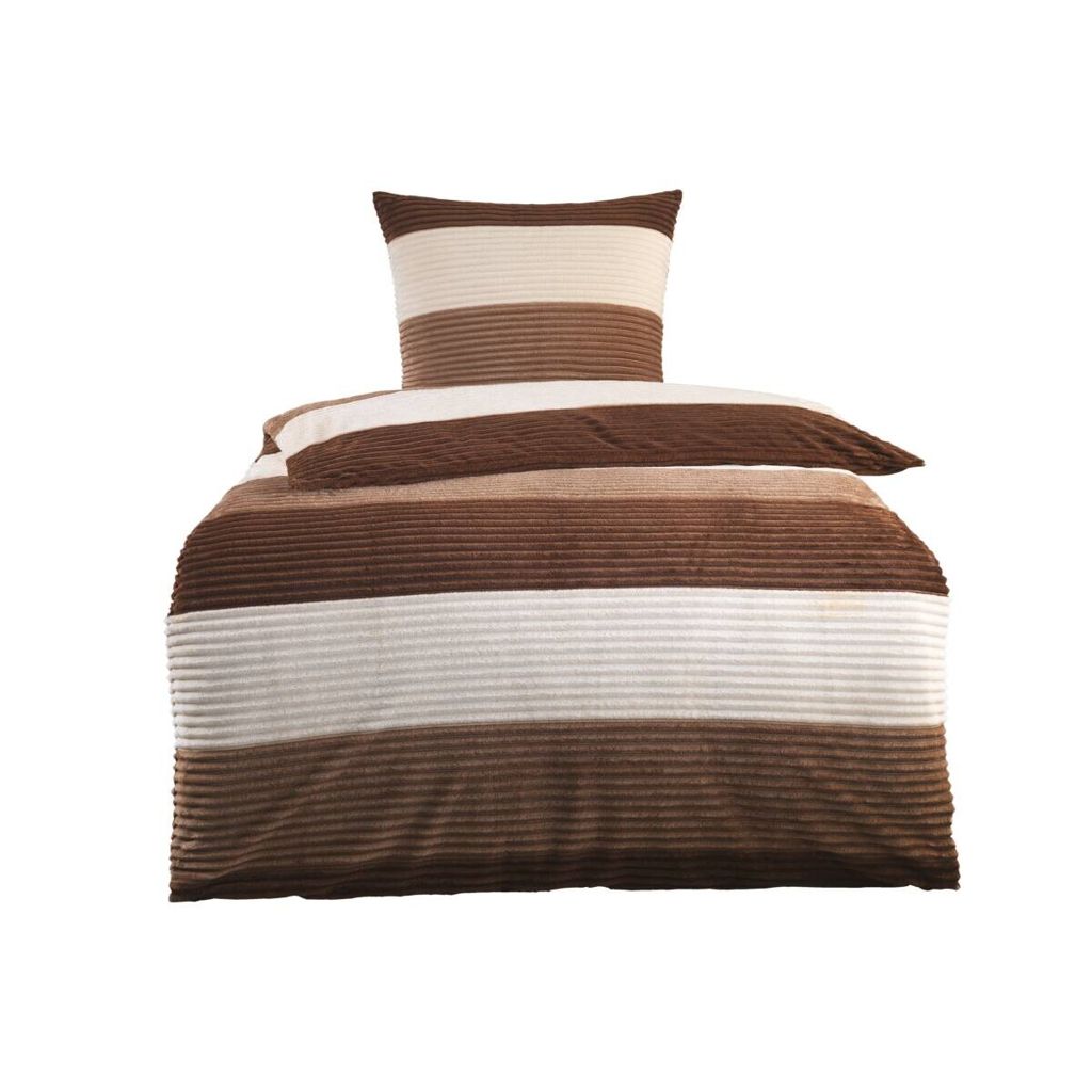 Microfaser Wende Bettwäsche Cashmere touch taupe Polyester B/L: ca. 135x200 cm