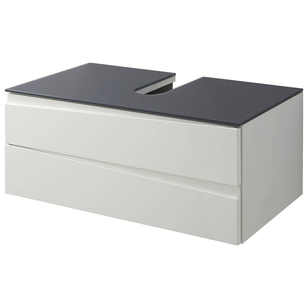 Waschplatz SHAPE grau weiß Hochglanz B/H/T: ca. 80x33x47 cm