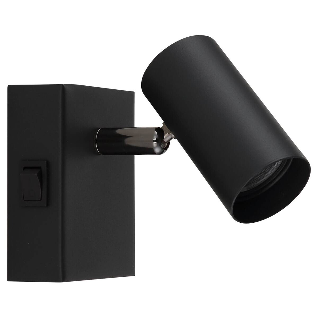GLOBO Strahler Chrom schwarz Aluminium Metall B/H/L: ca. 9,5x8x12 cm 1 Brennstellen