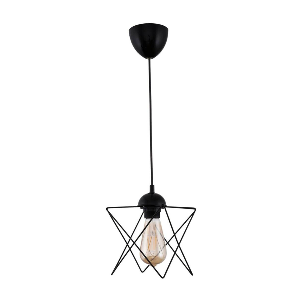 Opviq Pendelleuchte schwarz Metall B/H/T/L: ca. 18x60x21x18 cm E27 1 Brennstellen
