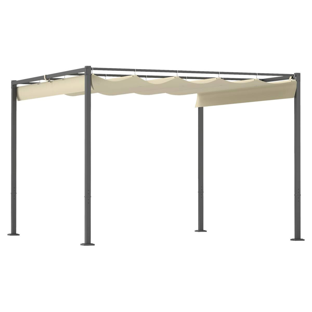 Outsunny Pergola beige Metall B/H/L: ca. 297x221x298 cm