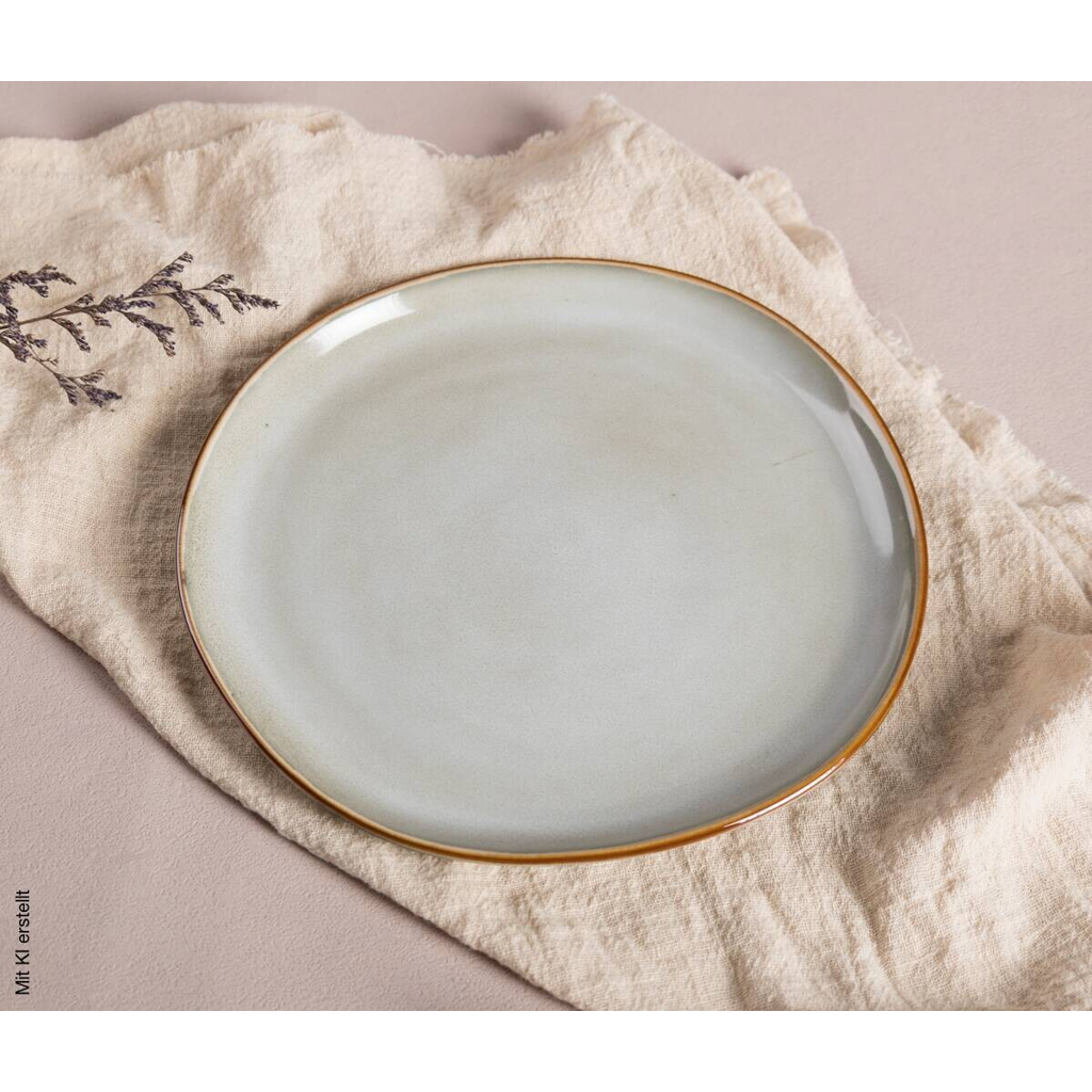 Dessertteller beige Steinzeug D: ca. 20,5 cm