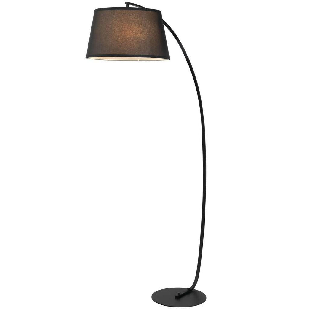 HOMCOM Stehleuchte schwarz Metall B/H/L: ca. 47x190x105 cm E27 1 Brennstellen
