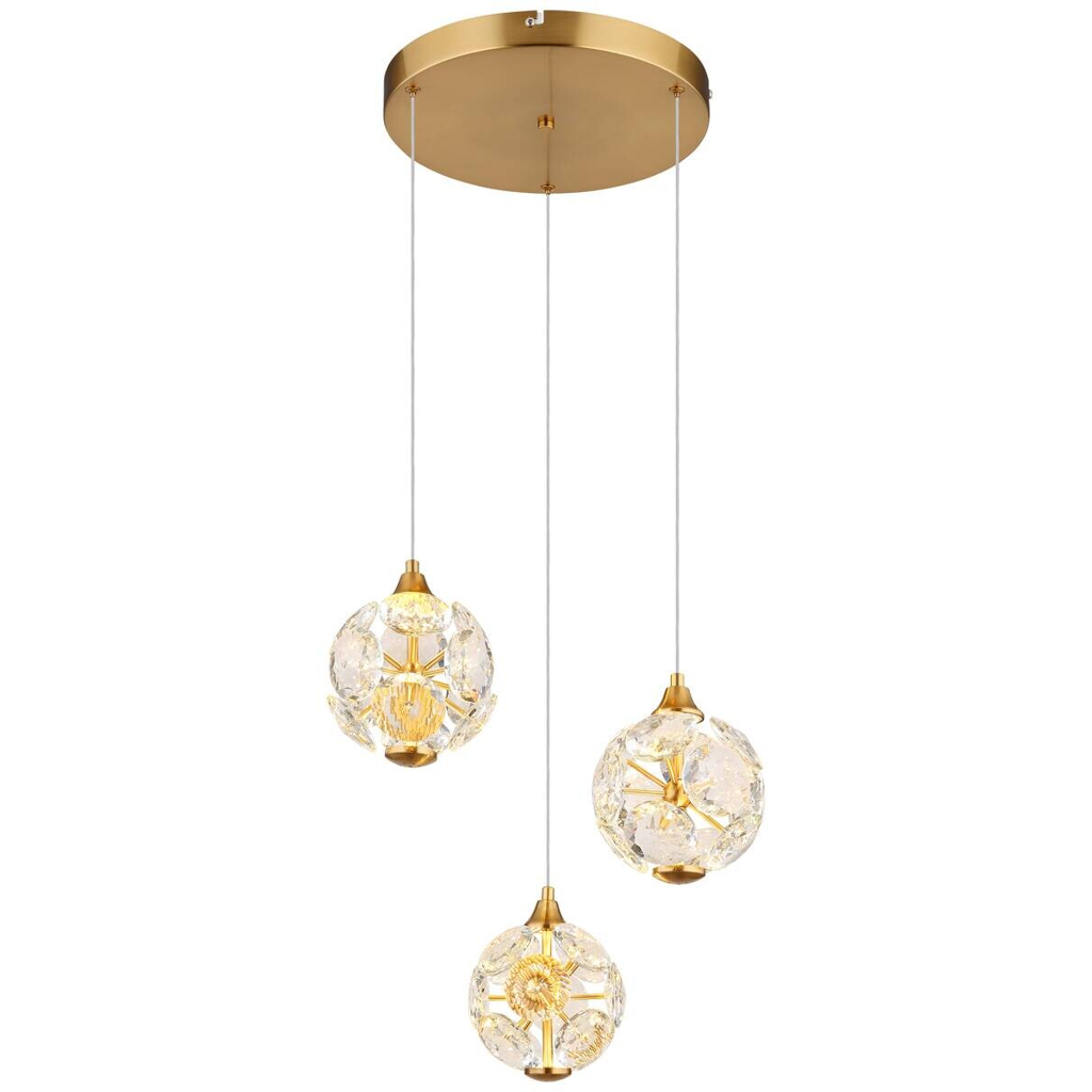GLOBO Pendelleuchte gold klar Metall H/D: ca. 150x42 cm 1 Brennstellen