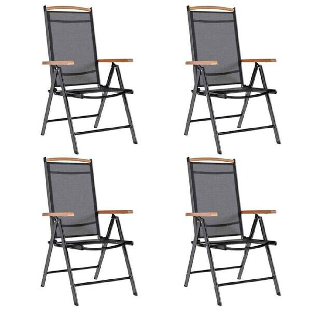 vidaXL Klappstuhl schwarz Textilene B/H/L: ca. 65x109x58 cm