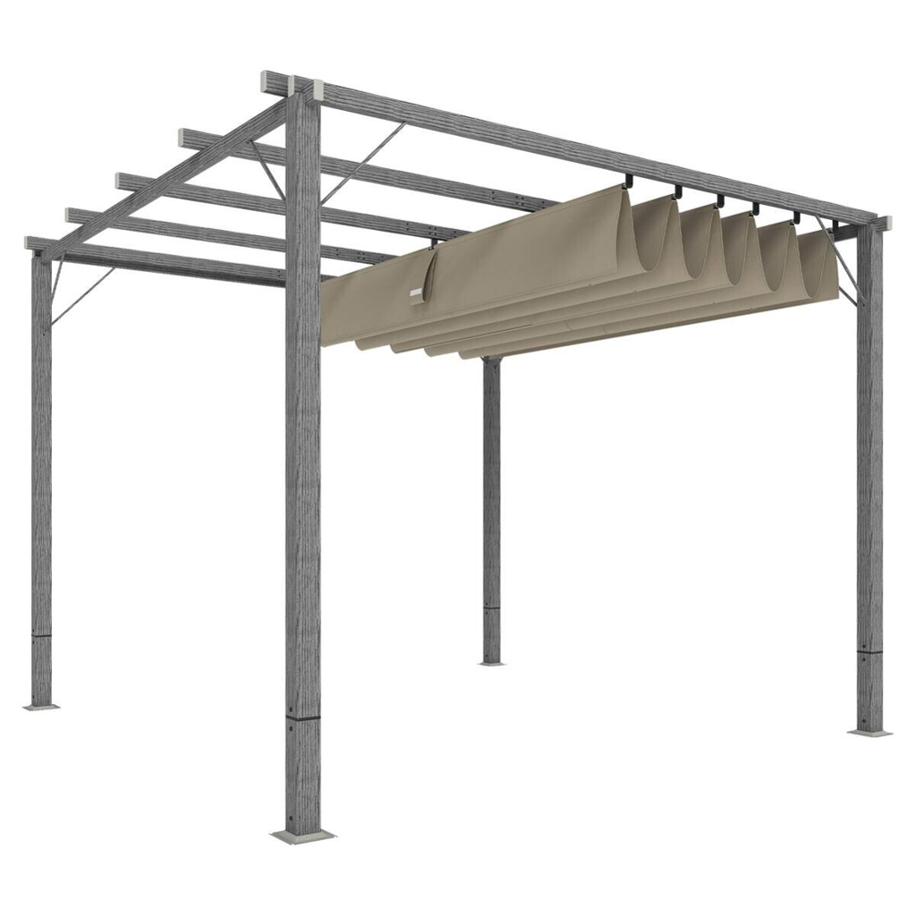 Outsunny Pergola grau Aluminium B/H/L: ca. 296x232x299 cm