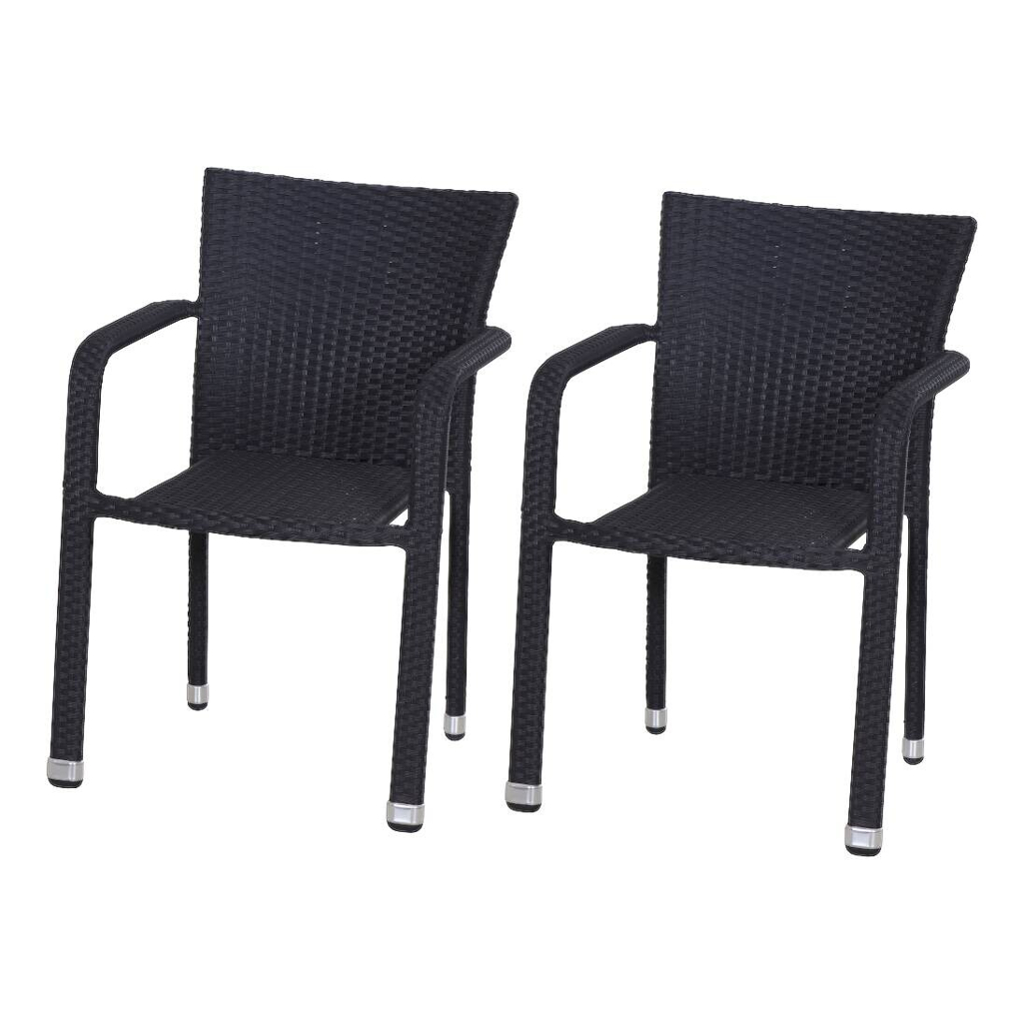 Gardamo Sessel 2er Set MINAS schwarz Kunststoff B/H/L: ca. 57x85x61 cm