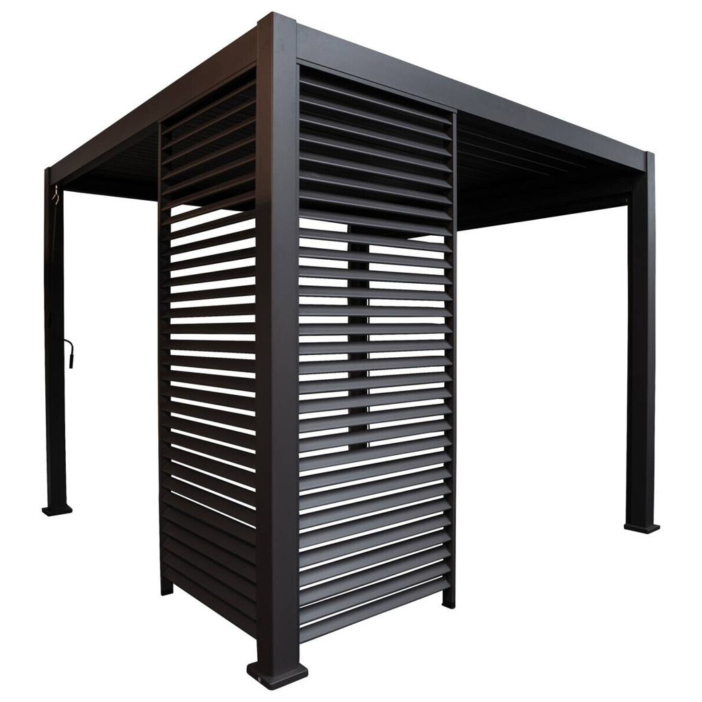 Mirador Lamellen-Seitenteil für Pergola Classic und Deluxe anthrazit Aluminium B/H/L: ca. 123x236,1x6 cm